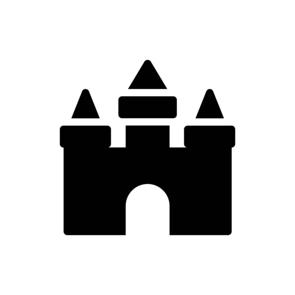 透明背景下的城堡矢量图解 高级质量符号 概念和平面设计用的Glyphs图标 — 图库矢量图片