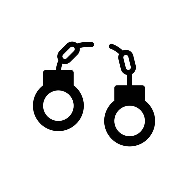 Handcuffs vector illustration on a transparent background.Premium quality symbols.Glyphs icon for concept and graphic design. 