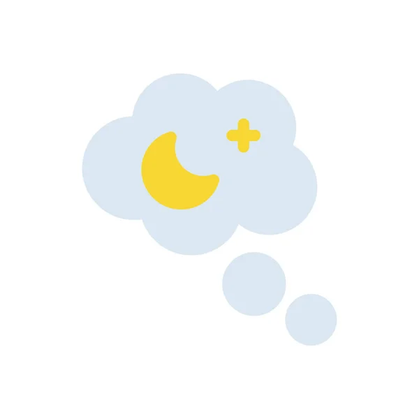 透明背景下的云睡眠矢量图解 高级质量符号 概念和图形设计的中风图标 — 图库矢量图片