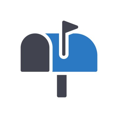 Saydam bir arkaplan üzerinde posta kutusu vektör illüstrasyonu. Konsept ve grafik tasarımı için özel kalite semboller.. 