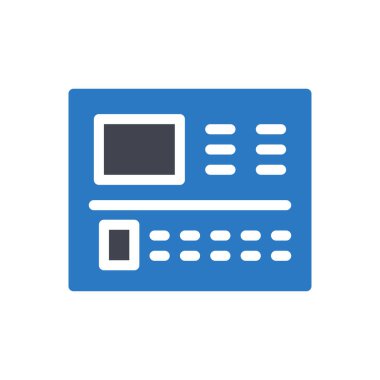 Saydam bir arkaplan üzerinde makine vektör illüstrasyonu. Konsept ve grafik tasarımı için mükemmel kalite sembolleri.. 