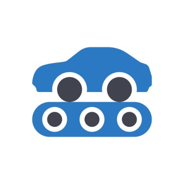 Şeffaf bir arkaplan üzerinde araba taşıyıcı vektör çizimi. Konsept ve grafik tasarım için en iyi kalite semboller.. 