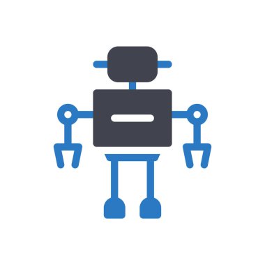 Şeffaf bir arkaplan üzerinde robot vektör çizimi. Konsept ve grafik tasarımı için mükemmel kalite sembolleri.. 