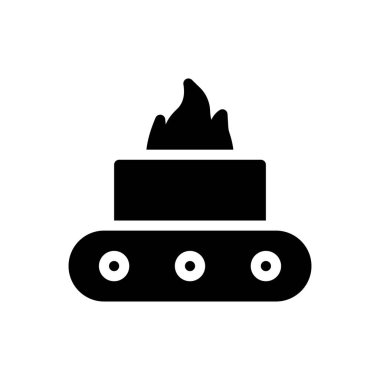 Şeffaf bir arkaplanda vektör illüstrasyonunu ateşle. Konsept ve grafik tasarım simgeleri için kaliteli semboller..