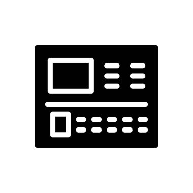 Saydam bir arkaplan üzerinde makine vektör illüstrasyonu. Konsept ve grafik tasarımı için mükemmel kalite sembolleri.. 