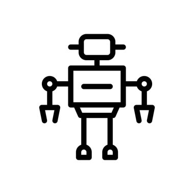 Şeffaf bir arkaplanda robot vektör çizimi. Premium kalite semboller. Konsept ve grafik tasarım için ince çizgi simgesi. 