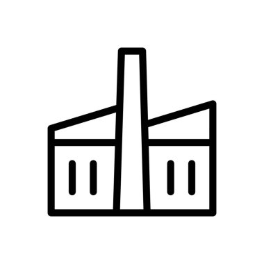 Şeffaf bir arkaplan üzerinde fabrika vektör çizimi. Premium kalite semboller. Konsept ve grafik tasarım için ince çizgi simgesi.