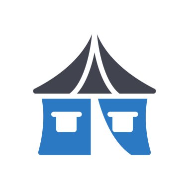 Şeffaf bir arkaplan üzerinde çadır vektör çizimi. Konsept ve grafik tasarımı için özel kalite semboller..