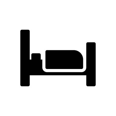 Saydam bir arkaplan üzerinde yatak vektör çizimi. Konsept ve grafik tasarım için özel kalite semboller..