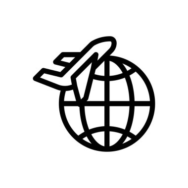 Şeffaf bir arkaplan üzerinde küresel vektör çizimi. Premium kalite sembolleri. Konsept ve grafik tasarım için ince çizgi simgesi. 