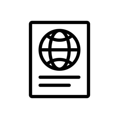 Şeffaf bir arkaplanda pasaport vektör illüstrasyonu.Premium kalite sembolleri. Konsept ve grafik tasarım için ince çizgi simgesi.