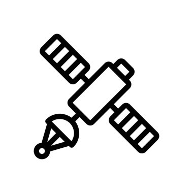 Şeffaf bir arkaplan üzerinde uydu vektör çizimi. Premium kalite sembolleri. Konsept ve grafik tasarım için ince çizgi simgesi. 