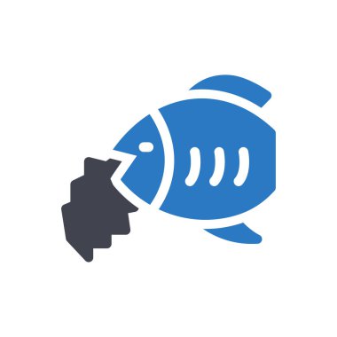 Saydam bir arkaplanda balık çöpü vektör illüstrasyonu. Konsept ve grafik tasarımı için en kaliteli semboller..