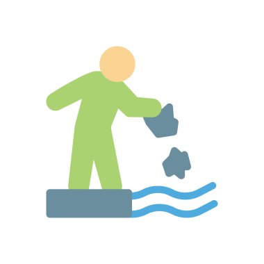 Şeffaf bir arkaplan üzerinde su atığı vektör çizimi. Konsept ve grafik tasarımı için birinci sınıf kalite simgeler.. 