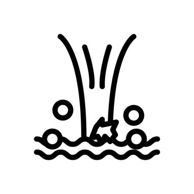 Şeffaf bir arkaplanda Su Akımı vektör çizimi. Konsept ve grafik tasarımı için ince çizgi simgesi.. 