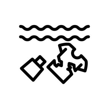 Şeffaf bir arkaplanda plastik vektör çizimi. Konsept ve grafik tasarım için ince çizgi simgesi.. 