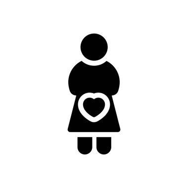 Saydam bir arkaplan üzerinde kız vektör çizimi. Konsept ve grafik tasarım simgeleri için kaliteli semboller.. 