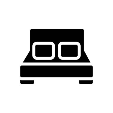 Şeffaf bir arkaplanda çift yatak vektör çizimi. Konsept ve grafik tasarımı için mükemmel kalite semboller.. 