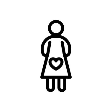 Saydam bir arkaplan üzerinde kız vektör çizimi. Premium kalite semboller. Konsept ve grafik tasarım için ince çizgi simgesi. 