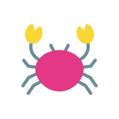 Şeffaf arkaplan üzerindeki Yengeç vektör çizimi. Konsept ve grafik tasarımı için birinci sınıf kalite simgeler..