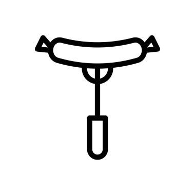 Saydam bir arkaplanda hotdog vektör çizimi. Konsept ve grafik tasarım için ince çizgi simgesi.. 