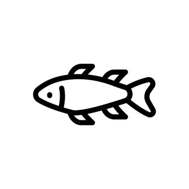 Şeffaf bir arkaplanda balık vektör çizimi. Konsept ve grafik tasarım için ince çizgi simgesi.. 