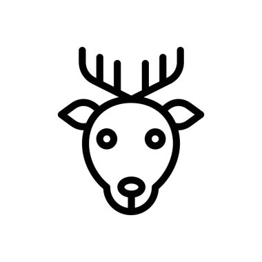 Saydam bir arkaplan üzerinde ren geyiği vektör çizimi. Premium kalite semboller. Konsept ve grafik tasarım için ince çizgi simgesi. 