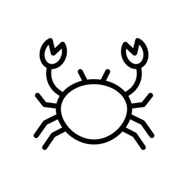 Şeffaf arkaplanda Yengeç vektör çizimi. Konsept ve grafik tasarım için ince çizgi simgesi.. 