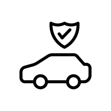 Şeffaf bir arkaplanda araba vektör çizimi. Konsept ve grafik tasarım için ince çizgi simgesi..