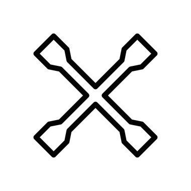 Şeffaf bir arkaplanda çapraz vektör çizimi. Premium kalite semboller. Konsept ve grafik tasarım için ince çizgi simgesi. 