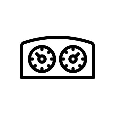 Şeffaf bir arkaplanda hız göstergesi gösterimi. Konsept ve grafik tasarımı için ince çizgi simgesi..