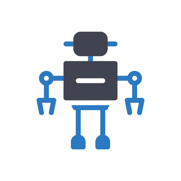 Robotvektor Illusztráció Átlátszó Háttérrel Prémium Minőségű Szimbólumok Glifák Ikon Koncepció — Stock Vector