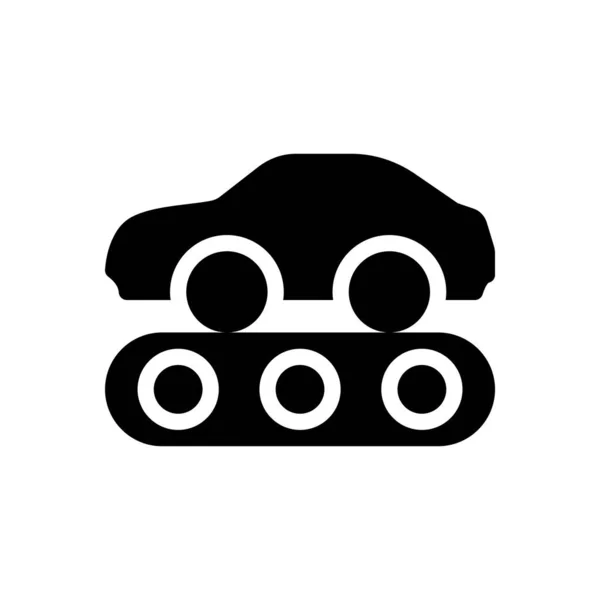 Car Conveyor Vector Illustration Transparent Background Premium Quality Symbols Glyphs — Vector de stock