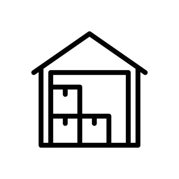 Lagerhaus Vektor Illustration Auf Transparentem Hintergrund Symbole Premium Qualität Thin — Stockvektor