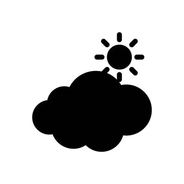 Cloud Sun Vector Illustration Transparent Background Premium Quality Symbols Glyphs — Image vectorielle