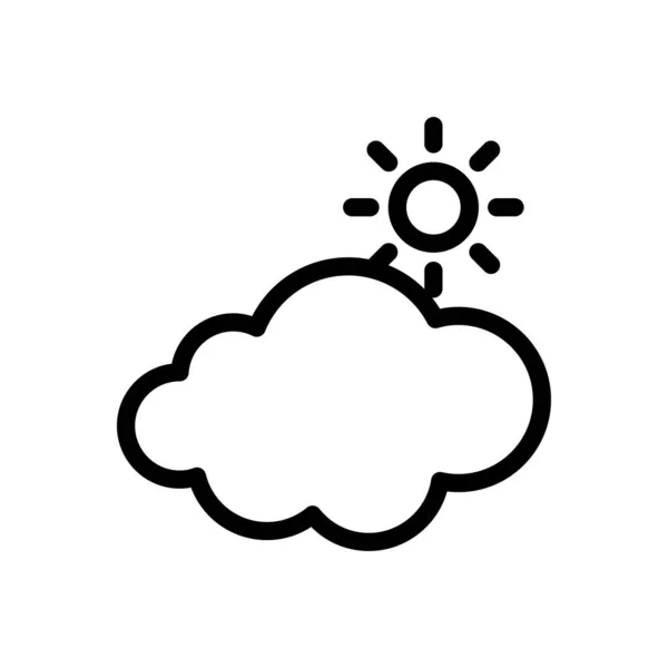 Cloud Sun Vector Illustration Transparent Background Premium Quality Symbols Thin — Image vectorielle