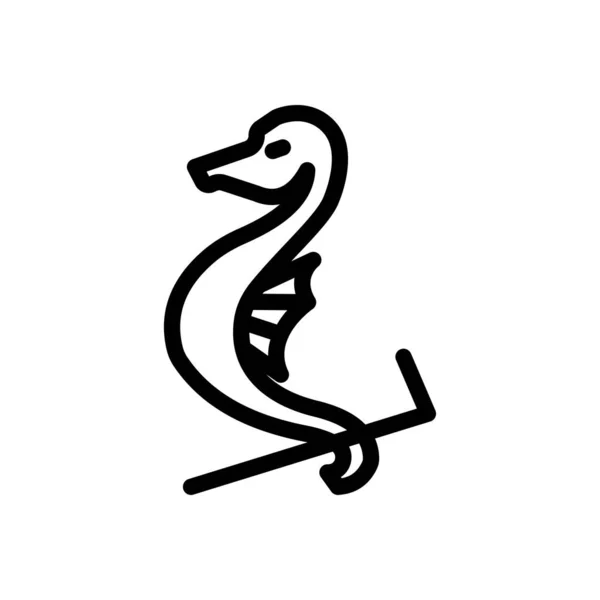 Zeepaardvector Illustratie Een Transparante Achtergrond Premium Kwaliteit Symbolen Dunne Lijn — Stockvector