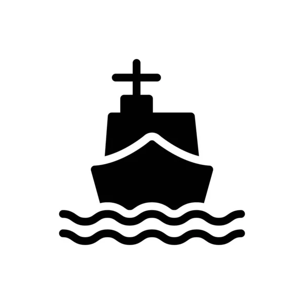 Ship Vector Illustration Transparent Background Premium Quality Symbols Glyphs Icon — Archivo Imágenes Vectoriales