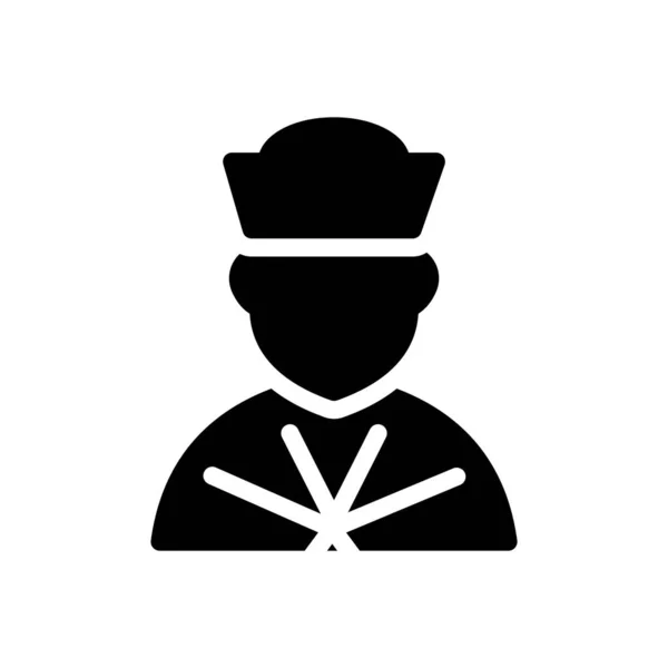 Ilustracja Wektora Marynarza Przejrzystym Tle Symbole Jakości Premium Ikona Glifów — Wektor stockowy