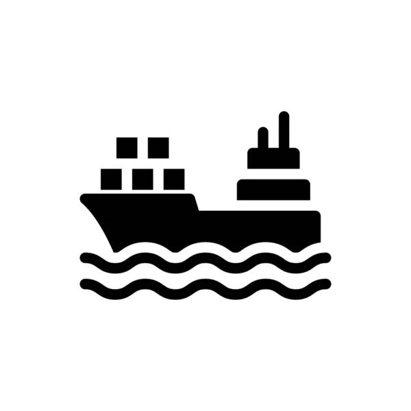 Ship Vector Illustration Transparent Background Premium Quality Symbols Glyphs Icon — Stock Vector