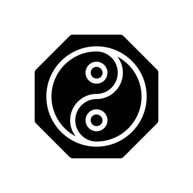 Şeffaf bir arkaplan üzerinde Yin Yang vektör çizimi. Konsept ve grafik tasarım simgesi.. 