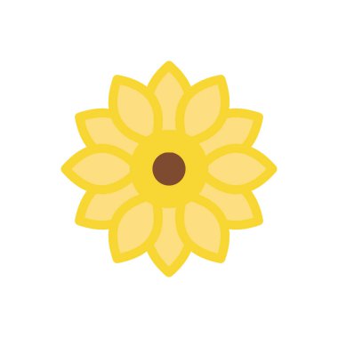 Şeffaf bir arkaplan üzerinde ayçiçeği vektör illüstrasyonu. Konsept ve grafik tasarım için prim kalite simgeleri..