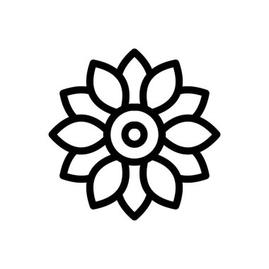 Şeffaf bir arkaplan üzerinde ayçiçeği vektör çizimi. Premium kalite semboller. Konsept ve grafik tasarım için ince çizgi simgesi.