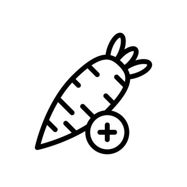 Şeffaf bir arkaplanda havuç vektör çizimi. Konsept ve grafik tasarım için ince çizgi simgesi..