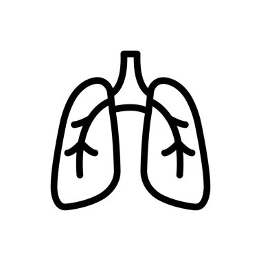 Şeffaf bir arkaplanda akciğer vektör çizimi. Konsept ve grafik tasarım için ince çizgi simgesi..
