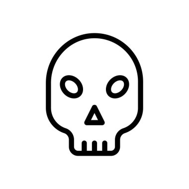 Şeffaf bir arkaplanda kafatası vektör çizimi. Premium kalite semboller. Konsept ve grafik tasarım için ince çizgi simgesi. 