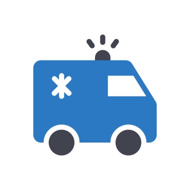 Şeffaf bir arkaplan üzerinde ambulans vektör çizimi. Konsept ve grafik tasarım simgeleri için kaliteli semboller.. 