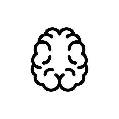 Saydam bir arkaplanda beyin vektör çizimi. Konsept ve grafik tasarım için ince çizgi simgesi.. 