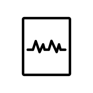 Saydam bir arkaplanda nabız vektör çizimi. Konsept ve grafik tasarım için ince çizgi simgesi.. 
