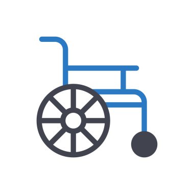 Saydam bir arkaplan üzerinde tekerlekli sandalye vektör çizimi. Konsept ve grafik tasarım simgeleri için kaliteli semboller..